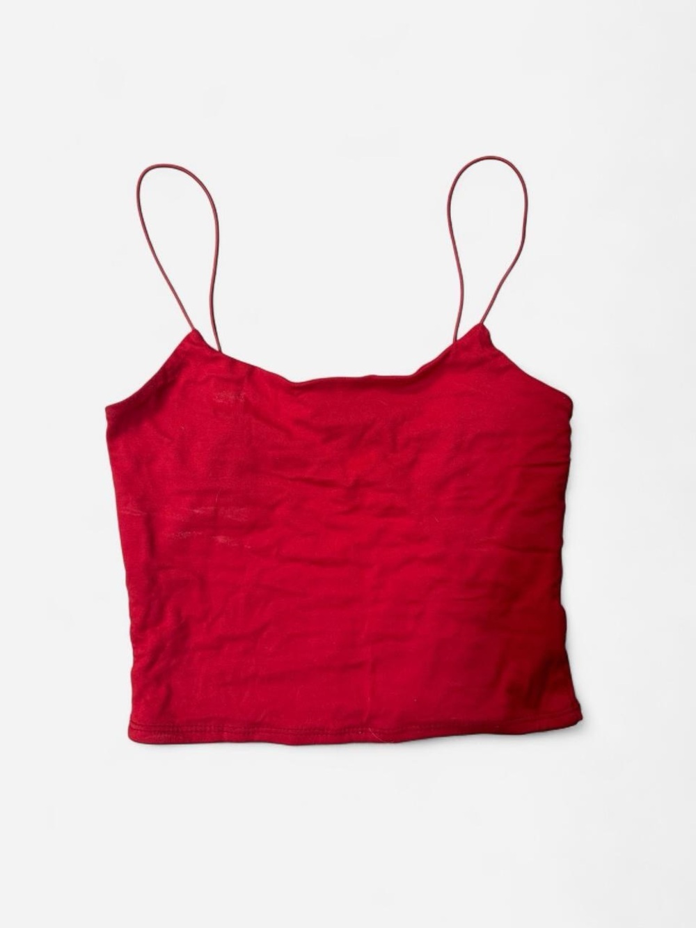 gaze Red Spaghetti-Strap Crop Camisole